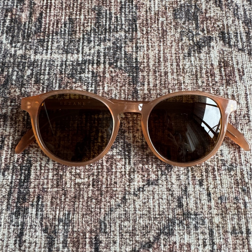 Sézane Penelope Sunglasses Blush/Honey Round Acetate